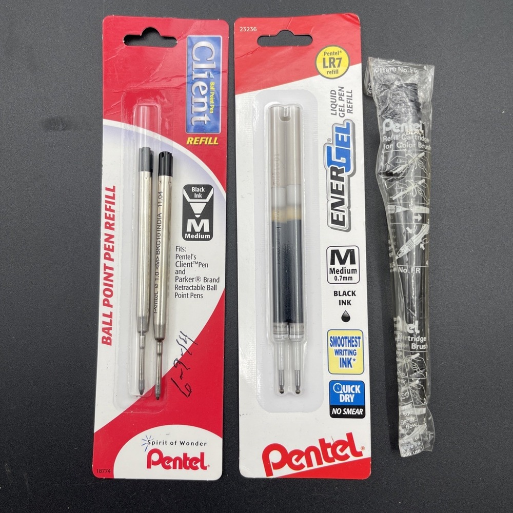 Pentel Pen Refills Lot EnerGel LR7 Client Color Brush Ink Cartridges